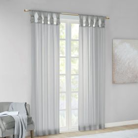 Twist Tab Voile Sheer Window Pair (Color: as Pic)