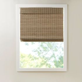 Bamboo Light Filtering Roman Shade 64"L (Color: as Pic)