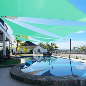 Artpuch Custom Size Turquoise Sun Shade Sail Triangle Canopy 185 GSM Durable Fabric UV Block Awning for Outdoor Patio Garden Backyard (Customized (Color: Turquoise, size: 12X19X19)