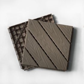 Plastic Composite Deck Tiles Set of 35pcs, Composite Decking Resist Rust, Water, Weather, Easy to DIY & Maintain, Ideal for Patios, Balconies (Color: Light Coffee)