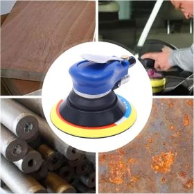 Air Palm Orbital Sander, 6" 10000-RPM High Rotating Speed Air Palm Sander Tool for Rust Removal, Sanding and Fine Polishing of Iron, Plastic, Met (Color: 10000-RPM High Rotating)